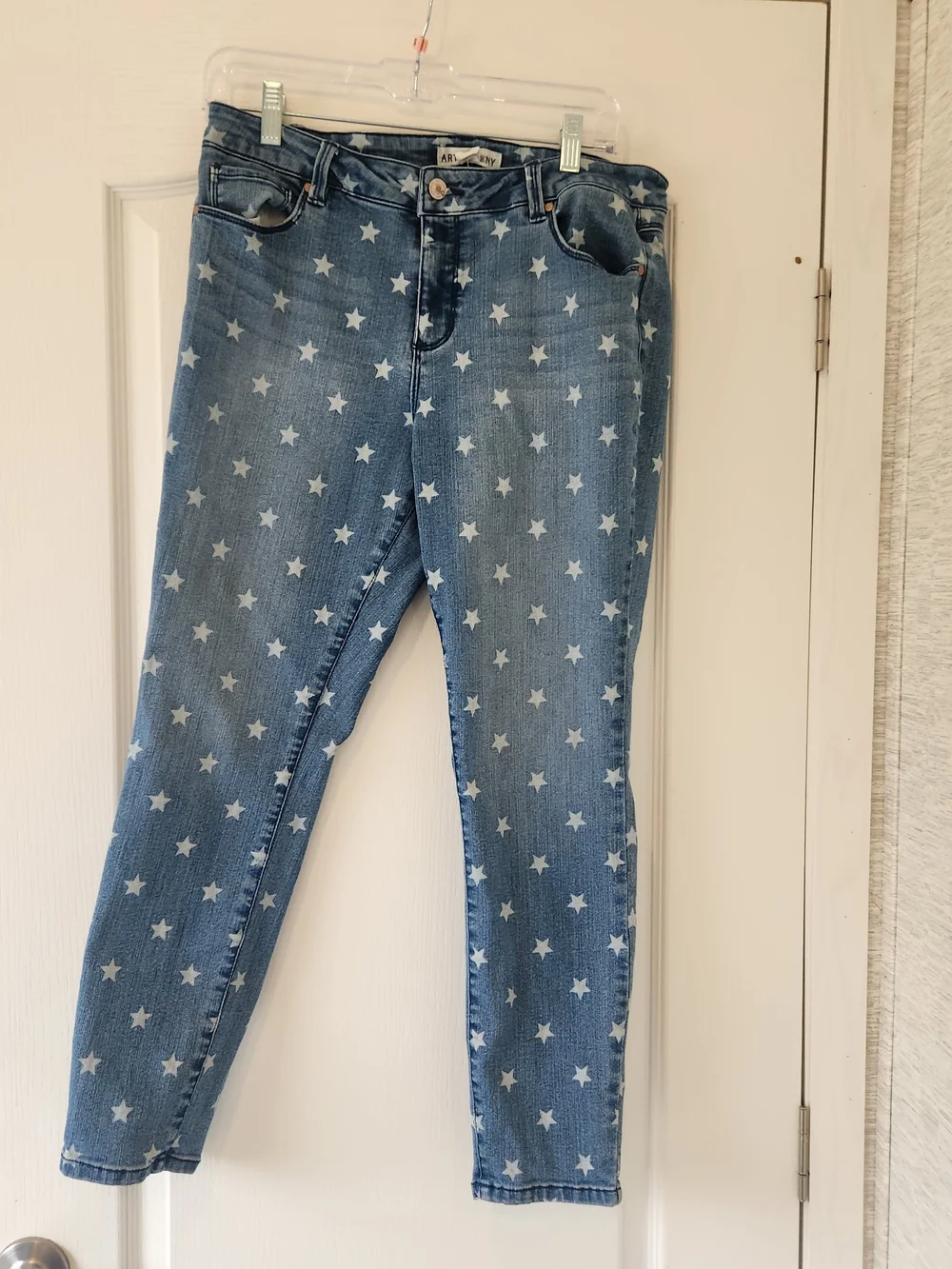 Artisan Ny Blue Star-Print Skinny Jeans 12 Euc